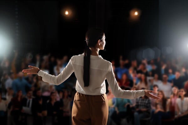 Female Speaker Stock Image