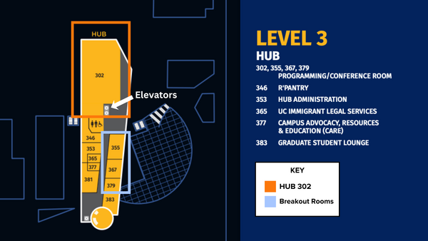 Map of the third floor of the HUB.